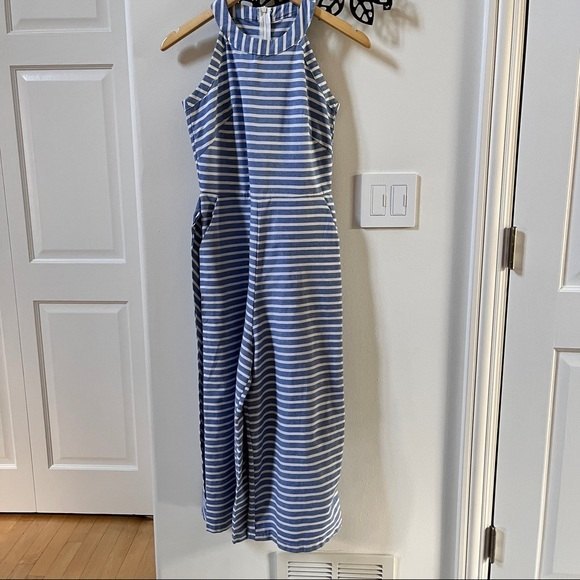 Garlani Eleg Striped Jumpsuit Wide Leg in Blue S - Picture 3 of 11